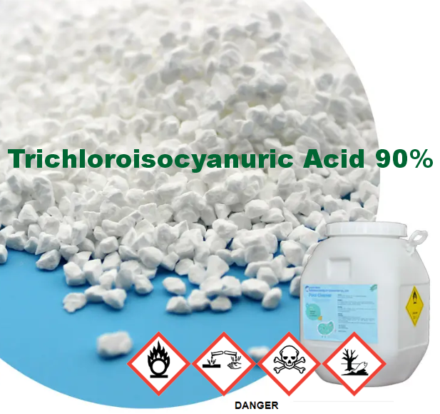 tcca chlorine granule with warning labels Trichlorinated Cyanuratic Acid chlorine granule with warning labels
